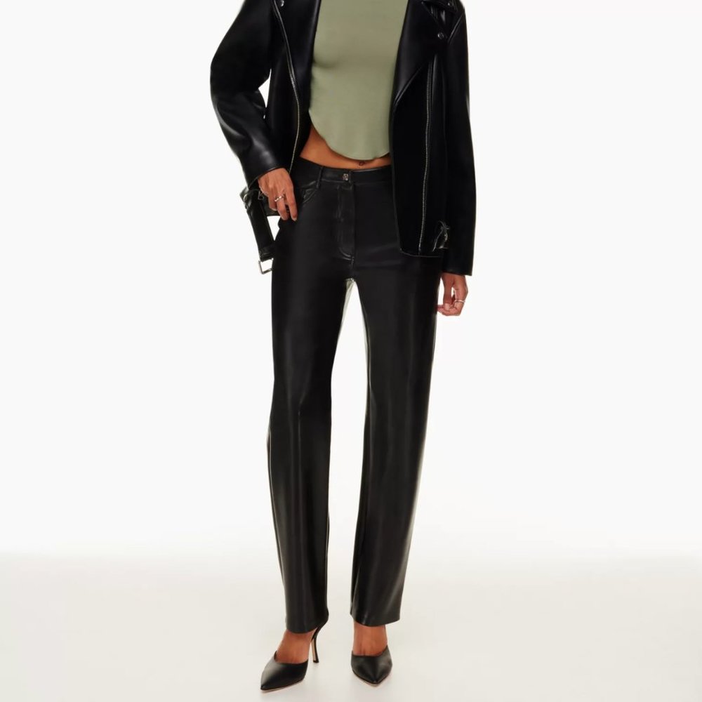 Aritzia Wilfred The Melina Pant High-waisted Vegan Leather Trouser Pants Regular